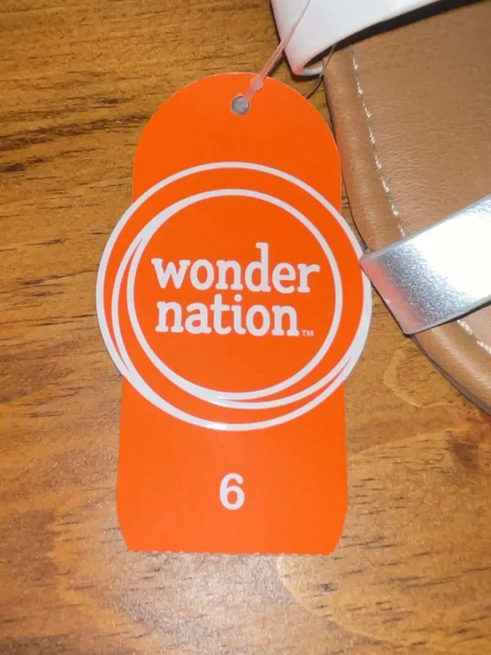 Wonder Nation Toddler Girls White and Silver Braided Sandals Size 6